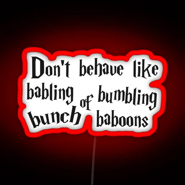 Harry P Babbling Baboons 3 4 RGB Neon Sign