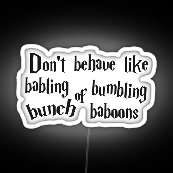 Harry P Babbling Baboons 3 4 RGB Neon Sign