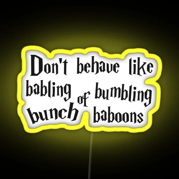 Harry P Babbling Baboons 3 4 RGB Neon Sign