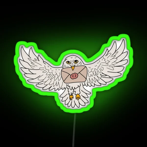 Hary Hp White Owl RGB Neon Sign