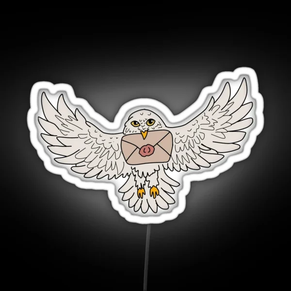 Hary Hp White Owl RGB Neon Sign