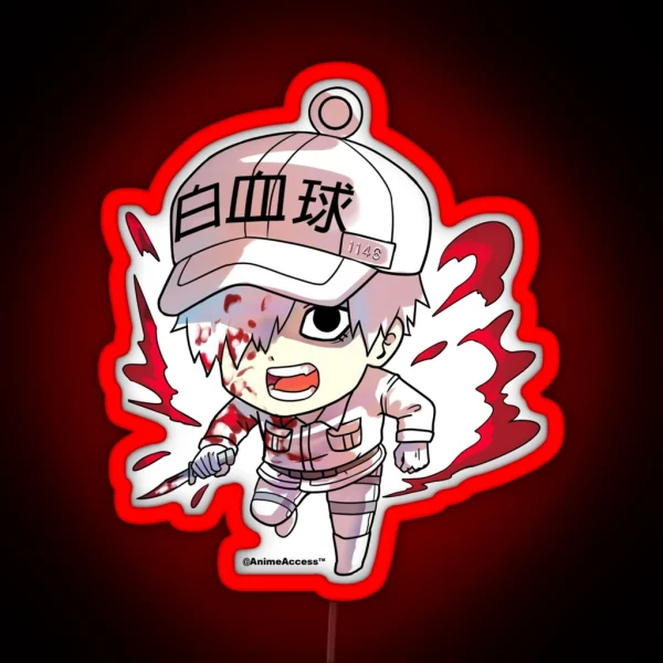 Hataraku Saibou Cells At Work Chibi White RGB Neon Sign