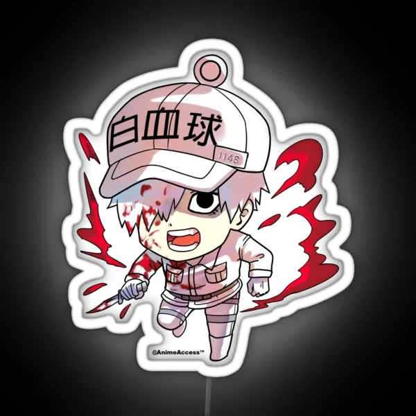 Hataraku Saibou Cells At Work Chibi White RGB Neon Sign
