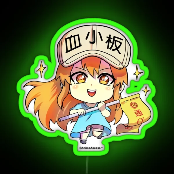 Hataraku Saibou Cells At Work Platelet Chan RGB Neon Sign