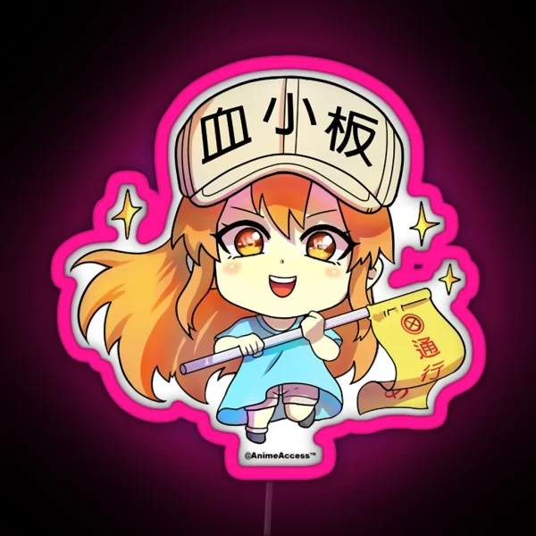 Hataraku Saibou Cells At Work Platelet Chan RGB Neon Sign