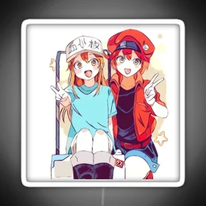 Hataraku Saibou Cells At Work Red Blood Cell And Platelet Sketch RGB Neon Sign