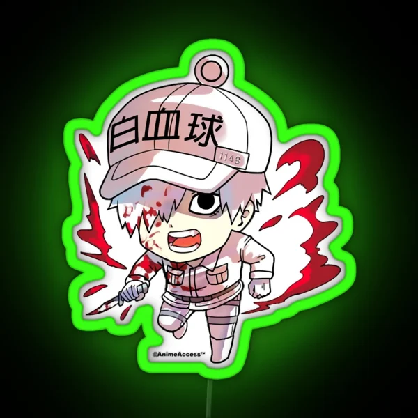 Hataraku Saibou Cells At Work White Blood Cell RGB Neon Sign