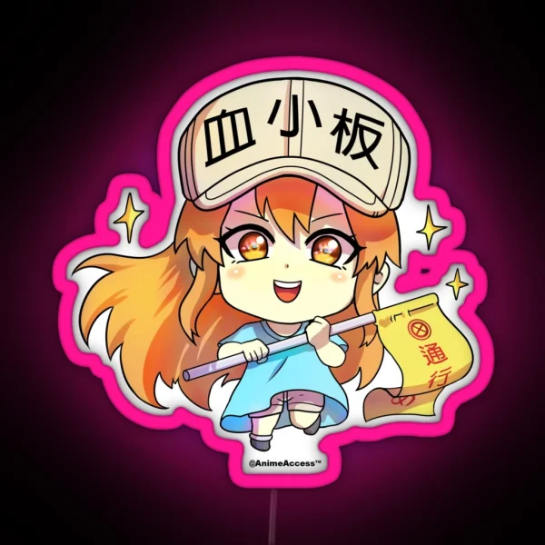 Hataraku Saibou Platelet Chan RGB Neon Sign
