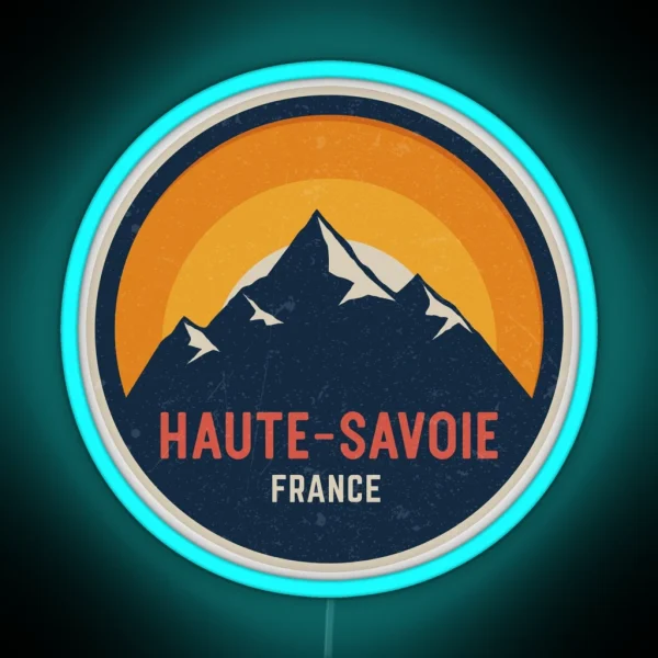 Haute Savoie France Mountain Design RGB Neon Sign