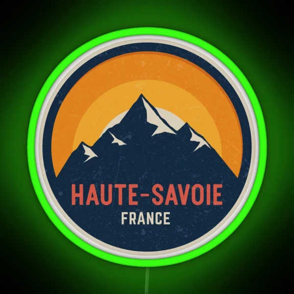 Haute Savoie France Mountain Design RGB Neon Sign