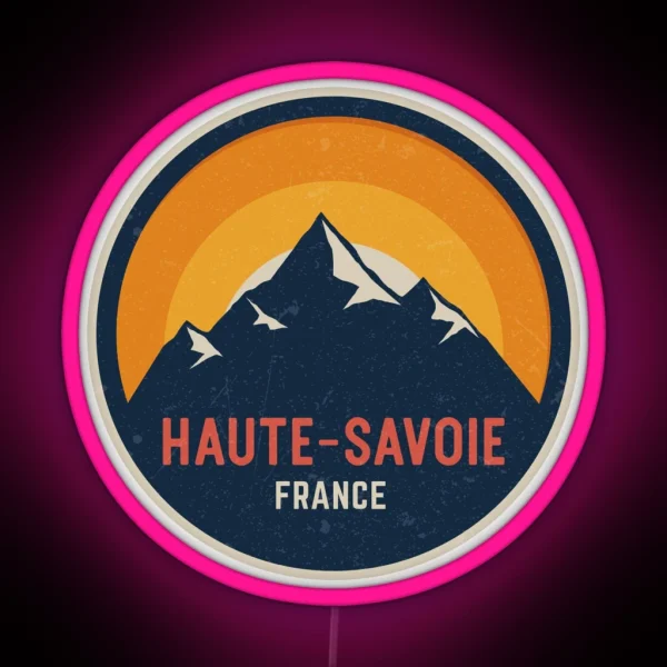 Haute Savoie France Mountain Design RGB Neon Sign