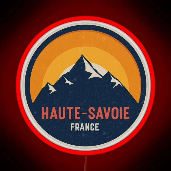 Haute Savoie France Mountain Design RGB Neon Sign