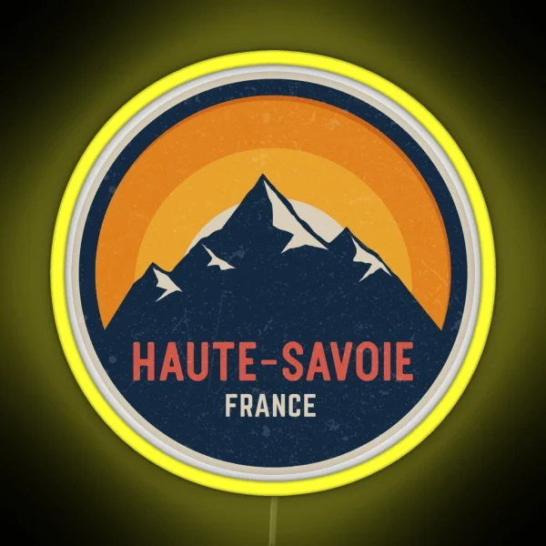 Haute Savoie France Mountain Design RGB Neon Sign
