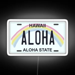 Hawaii License Plate RGB Neon Sign