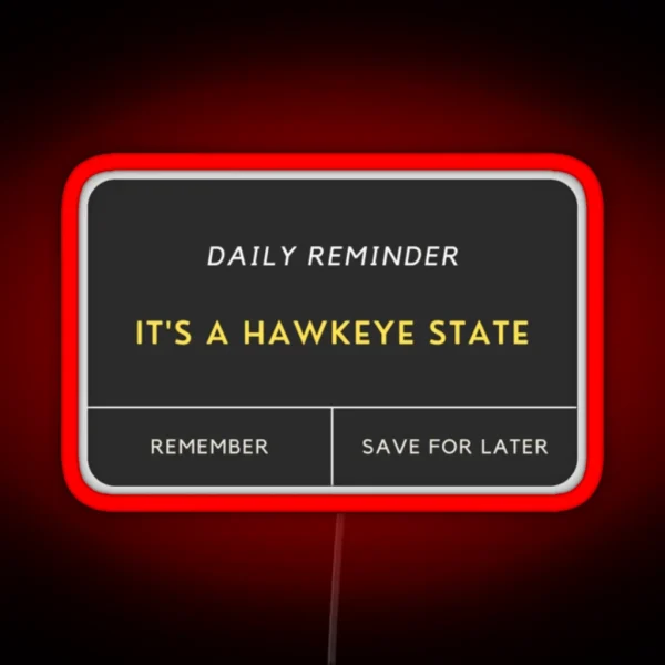 Hawkeye State RGB Neon Sign