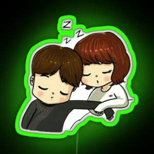 Healer Sleeping Scene Kdrama RGB Neon Sign