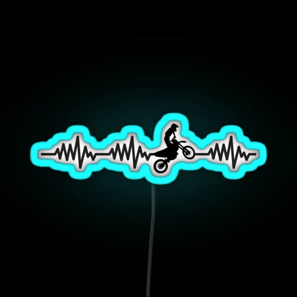 Heart Beats Dirtbike RGB Neon Sign