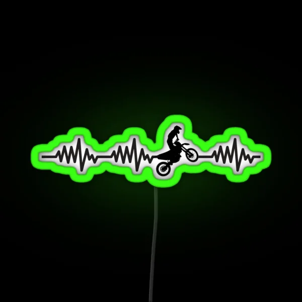 Heart Beats Dirtbike RGB Neon Sign