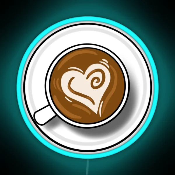 Heart Latte Art RGB Neon Sign