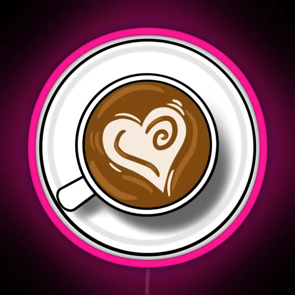 Heart Latte Art RGB Neon Sign