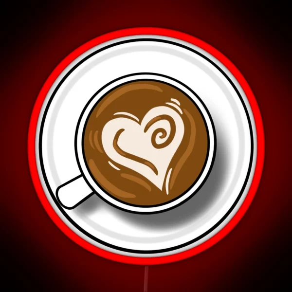 Heart Latte Art RGB Neon Sign