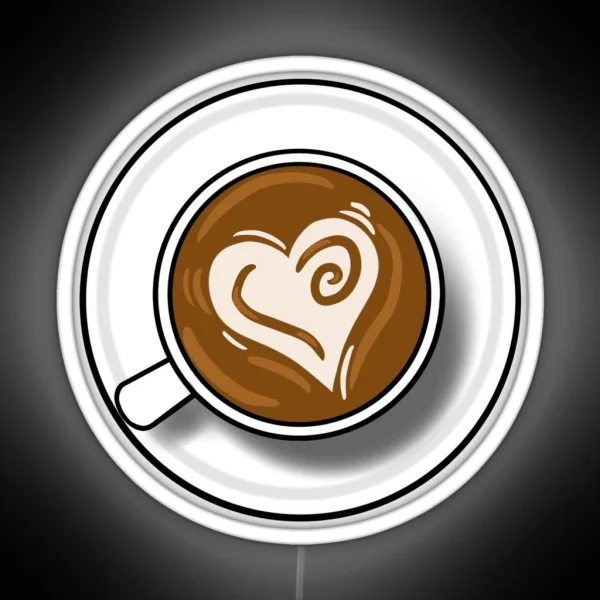 Heart Latte Art RGB Neon Sign