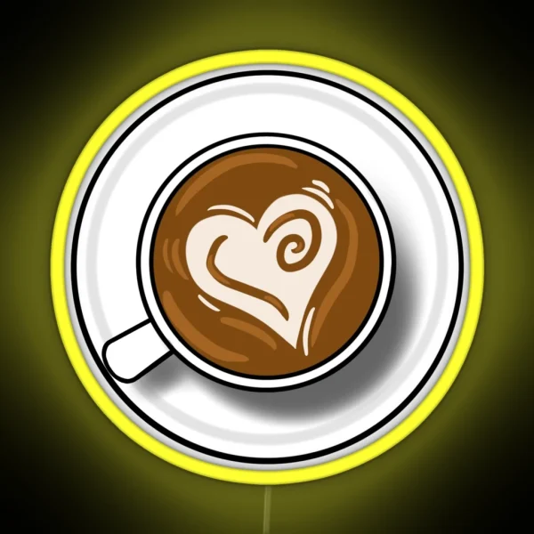 Heart Latte Art RGB Neon Sign