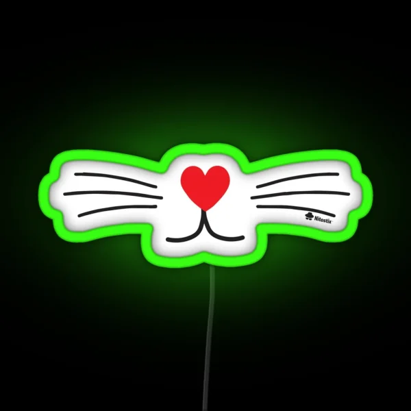 Heart Nose Whiskers RGB Neon Sign