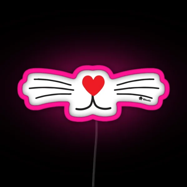 Heart Nose Whiskers RGB Neon Sign