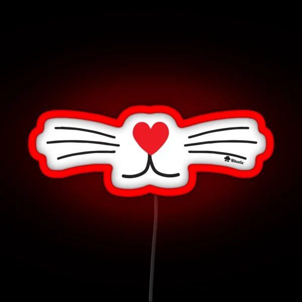 Heart Nose Whiskers RGB Neon Sign