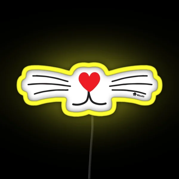 Heart Nose Whiskers RGB Neon Sign