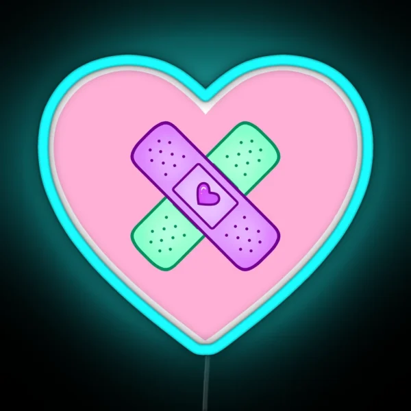 Heart Plasters RGB Neon Sign
