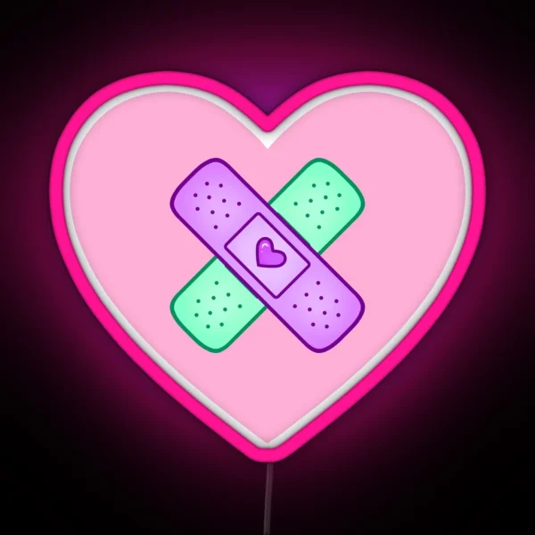 Heart Plasters RGB Neon Sign