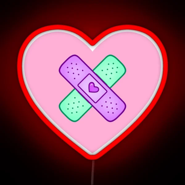 Heart Plasters RGB Neon Sign