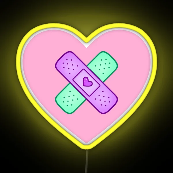 Heart Plasters RGB Neon Sign