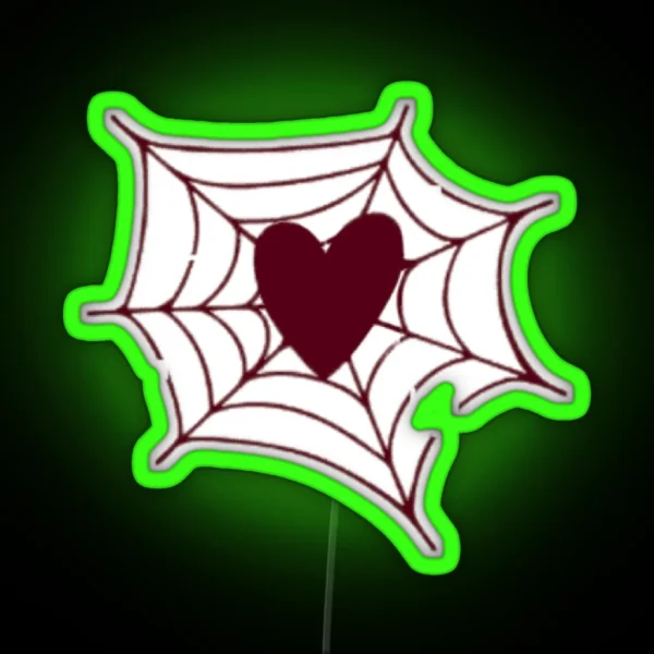 Hearted Spiderweb RGB Neon Sign