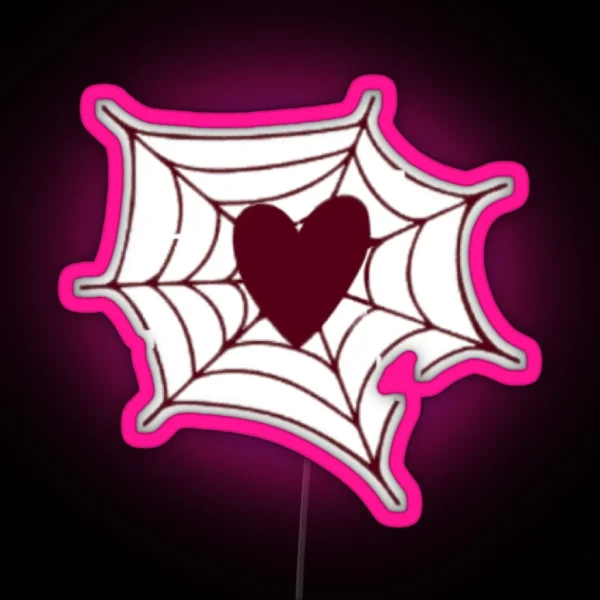 Hearted Spiderweb RGB Neon Sign