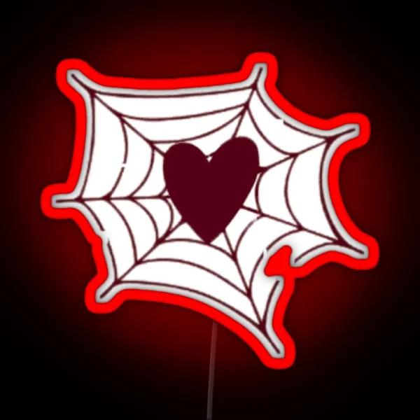 Hearted Spiderweb RGB Neon Sign
