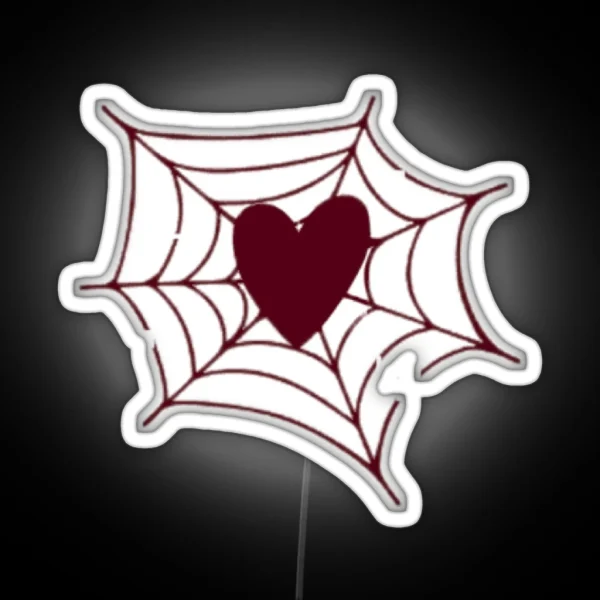 Hearted Spiderweb RGB Neon Sign