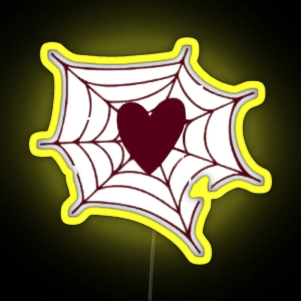 Hearted Spiderweb RGB Neon Sign