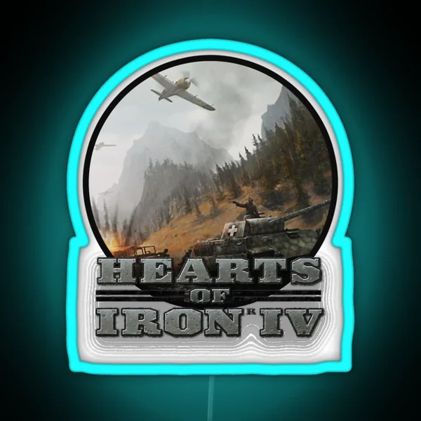 Hearts Of Iron RGB Neon Sign