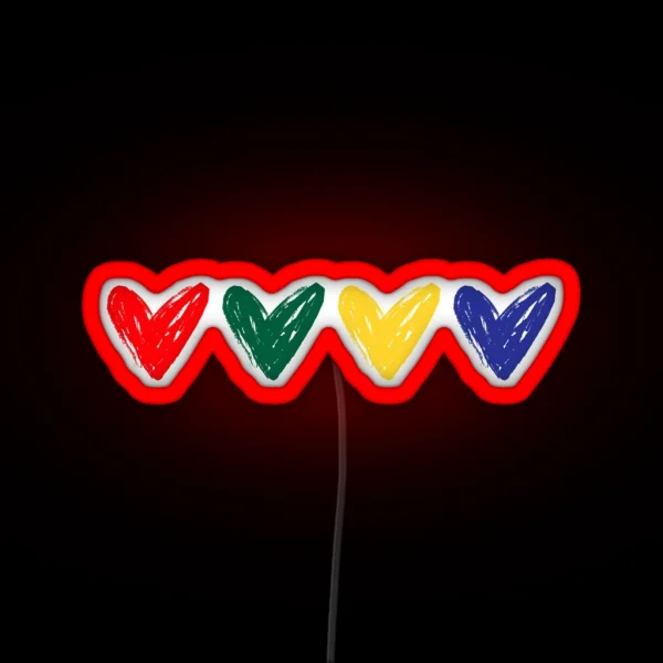 HEATHER HEATHER HEATHER AND SOMEONE Hearts Design RGB Neon Sign