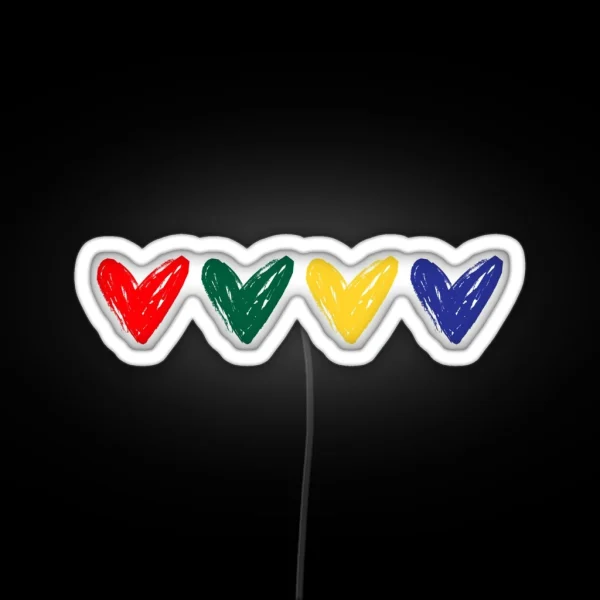 HEATHER HEATHER HEATHER AND SOMEONE Hearts Design RGB Neon Sign