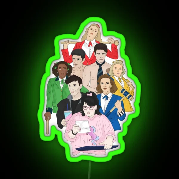 Heathers The Musical Full Cast RGB Neon Sign