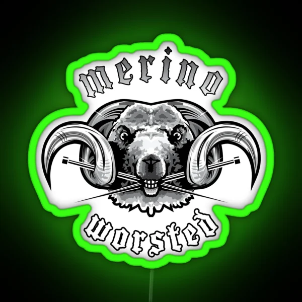 Heavy Metal Knitting Merino Worsted RGB Neon Sign