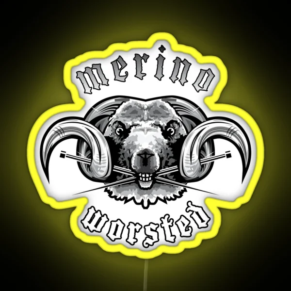 Heavy Metal Knitting Merino Worsted RGB Neon Sign