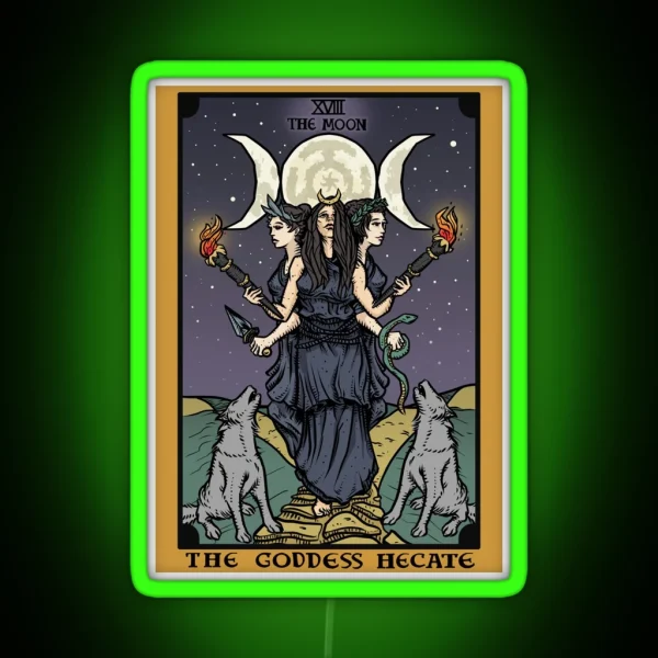 Hecate Triple Moon Goddess Of Witchcraft And Magick RGB Neon Sign