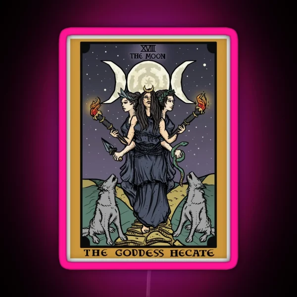 Hecate Triple Moon Goddess Of Witchcraft And Magick RGB Neon Sign