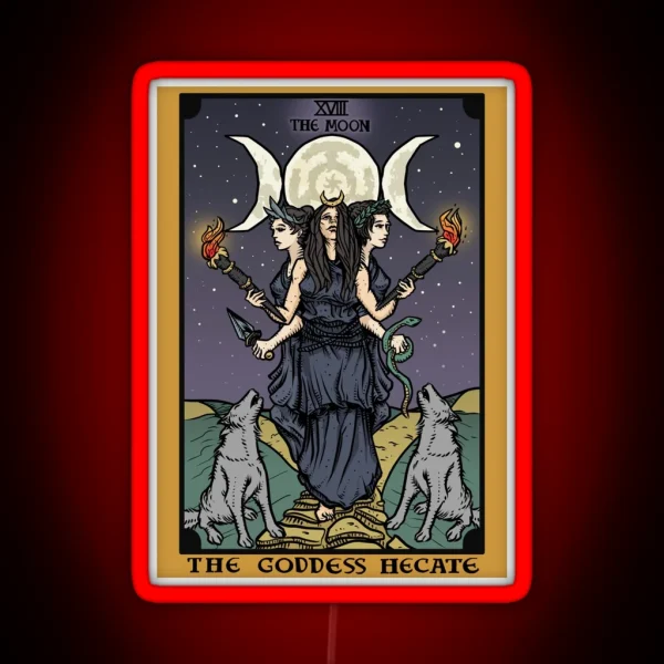 Hecate Triple Moon Goddess Of Witchcraft And Magick RGB Neon Sign