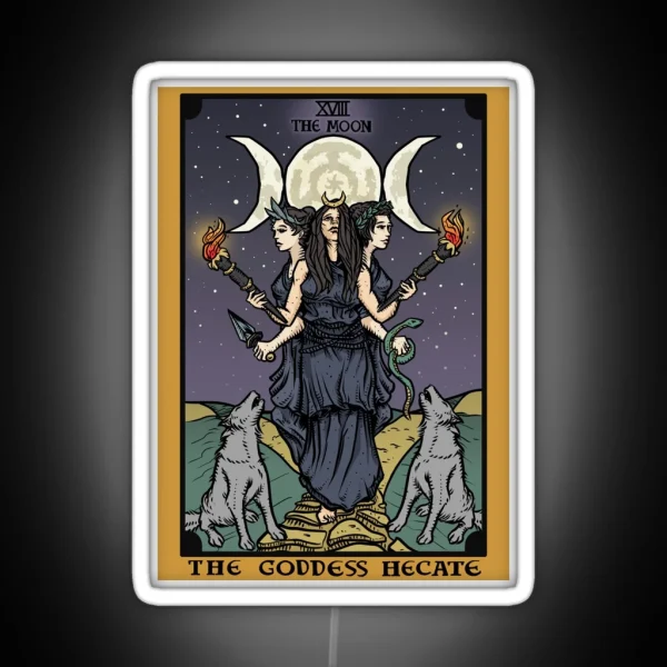 Hecate Triple Moon Goddess Of Witchcraft And Magick RGB Neon Sign